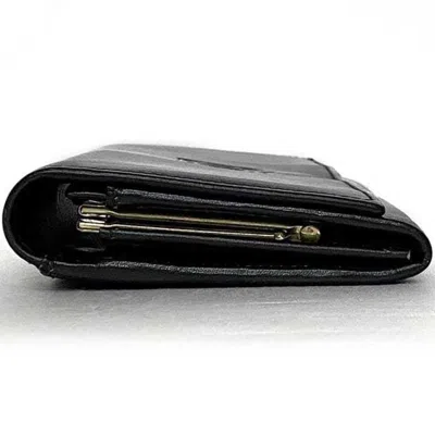 Pre-owned Celine Black Leather Long Wallet (bi-fold) ()