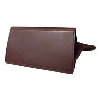 Pre-owned Celine Bordeaux Red Color Leather Shoulder Bag ()