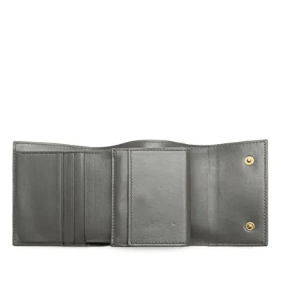 Pre-owned Celine Gray Leather Wallet (tri-fold) ()