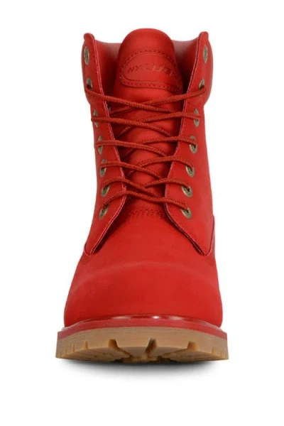 Lugz Mens Convoy Fleece Wide Block Heel Lace Up Boots In Red