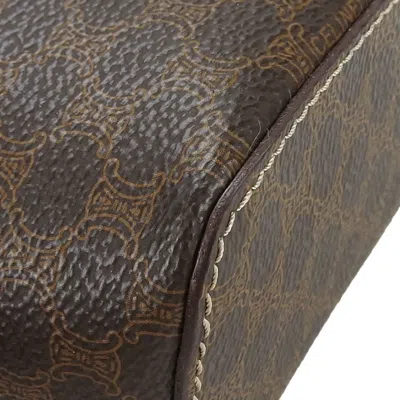 Pre-owned Celine Macadam Brown Pvc Leather Handbag Vanity Bag ()