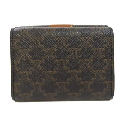 Pre-owned Celine Macadam Dark Brown Pvc Wallet (tri-fold) ()