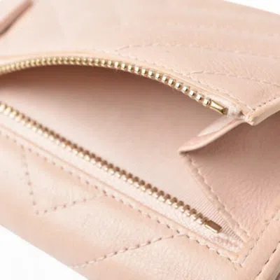 Pre-owned Chanel Baby Pink Leather Wallet (tri-fold) ()