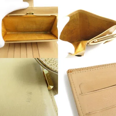 Pre-owned Chanel Beige Grained Calfskin Leather Wallet (bi-fold) () In Sand