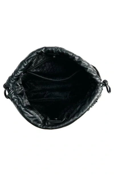 Kurt Geiger London Kensington Drawstring Quilted Leather Shoulder Bag In Black