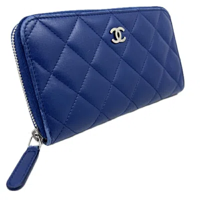 Pre-owned Chanel Blue Leather Coin Purse/coin Case ()