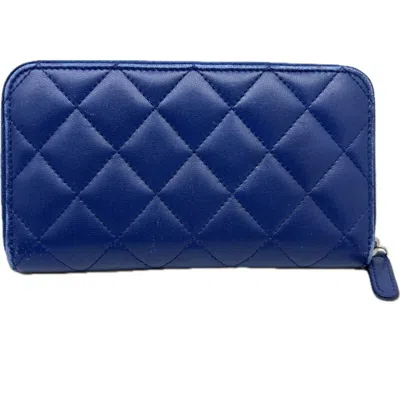 Pre-owned Chanel Blue Leather Coin Purse/coin Case ()