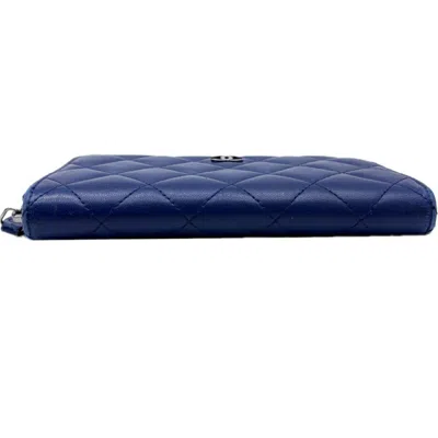 Pre-owned Chanel Blue Leather Coin Purse/coin Case ()