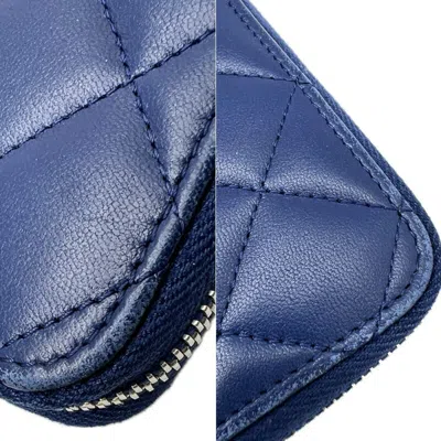 Pre-owned Chanel Blue Leather Coin Purse/coin Case ()