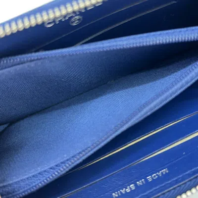 Pre-owned Chanel Blue Leather Coin Purse/coin Case ()
