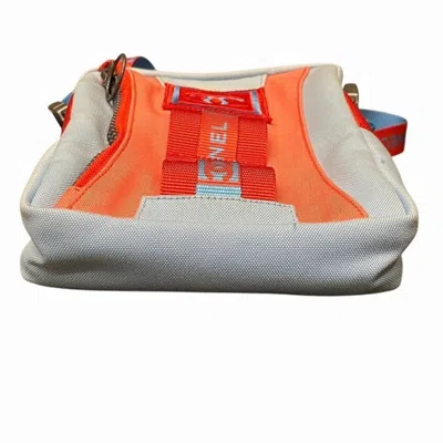 Pre-owned Chanel Blue Red Color Canvas Shoulder Bag Sling Bag ()