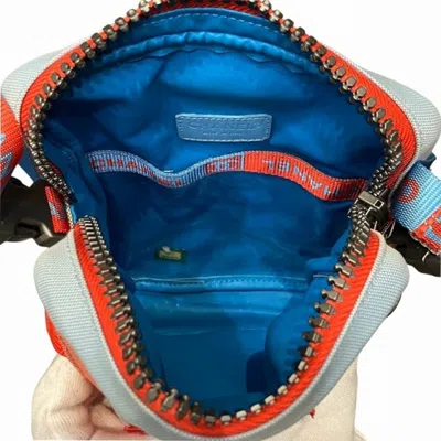 Pre-owned Chanel Blue Red Color Canvas Shoulder Bag Sling Bag ()
