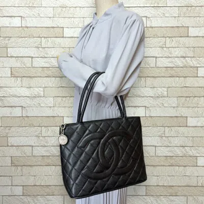 Pre-owned Chanel Caviar Skin Black Caviar Leather Tote Bag ()