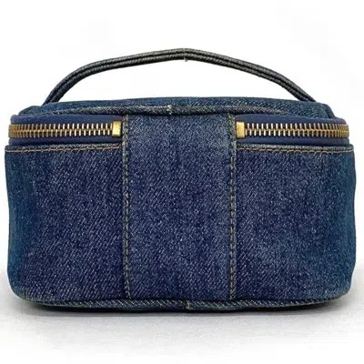 Pre-owned Chanel Denim Denim Leather Handbag Pouch Vanity Bag ()