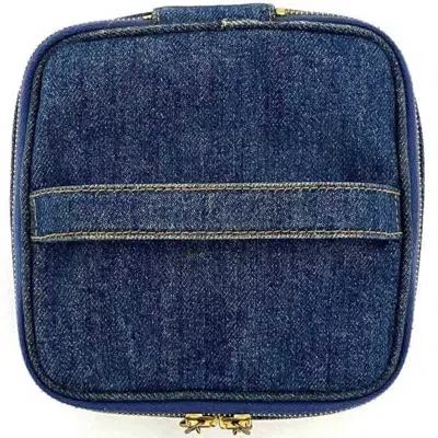 Pre-owned Chanel Denim Denim Leather Handbag Pouch Vanity Bag ()