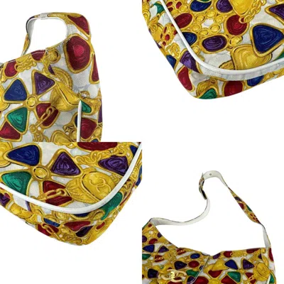 Pre-owned Chanel Multi-color Yellow Canvas Pouch Shoulder Bag ()