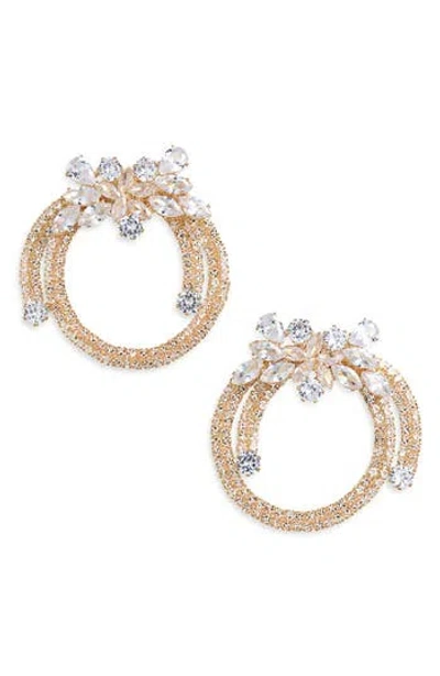 Tasha Cluster & Pavé Open Circle Earrings In Gold