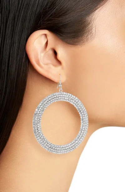 Tasha Crystal Pavé Ring Drop Earrings In Metallic