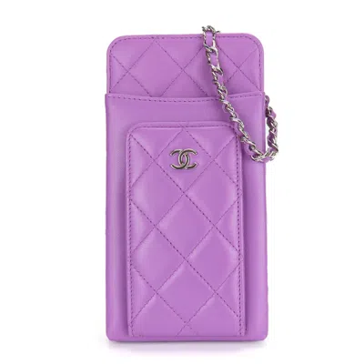 Pre-owned Chanel Purple Leather Shoulder Bag ()