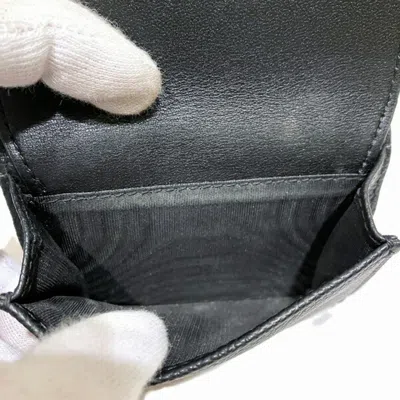 Pre-owned Dior Christian  Black Leather Coin Purse/coin Case ()