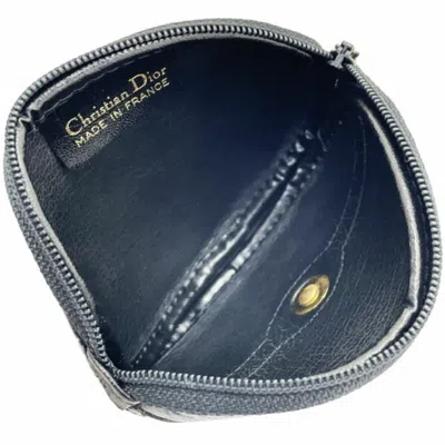 Pre-owned Dior Christian  Black Leather Coin Purse/coin Case ()