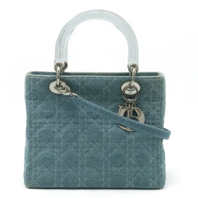 Pre-owned Dior Christian  Clear Light Blue Denim Plastic Handbag Shoulder Bag ()