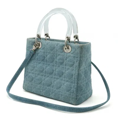 Pre-owned Dior Christian  Clear Light Blue Denim Plastic Handbag Shoulder Bag ()