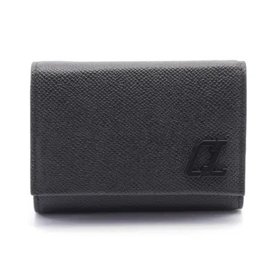 Pre-owned Christian Louboutin Black Leather Wallet (tri-fold) ()