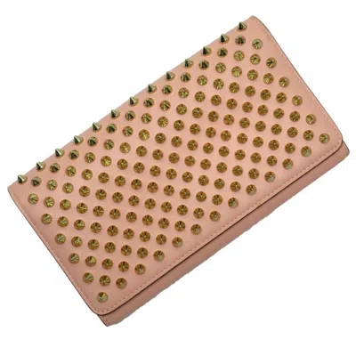 Pre-owned Christian Louboutin Pink Leather Long Wallet (bi-fold) ()