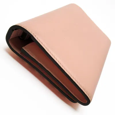 Pre-owned Christian Louboutin Pink Leather Long Wallet (bi-fold) ()