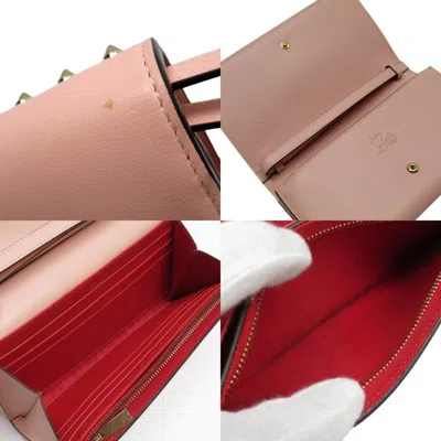 Pre-owned Christian Louboutin Pink Leather Long Wallet (bi-fold) ()