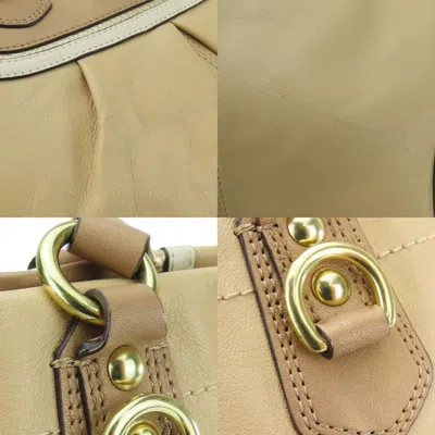 Pre-owned Coach Beige Brown Leather Tote Bag ()