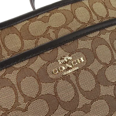 Pre-owned Coach Beige Dark Brown Canvas Leather Shoulder Bag ()