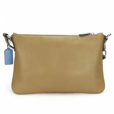 Pre-owned Coach Beige Pink Leather Shoulder Bag ()