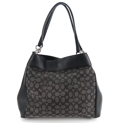 Pre-owned Coach Black Canvas Leather Tote Bag ()