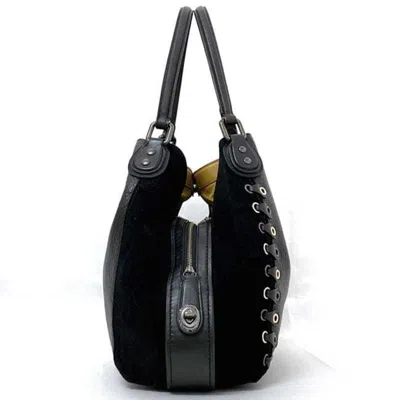 Pre-owned Coach Black Leather Suede Tote Bag ()