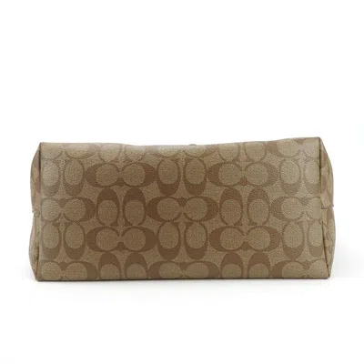 Pre-owned Coach Brown Coated Canvas Leather Tote Bag ()