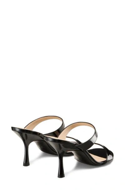 Stuart Weitzman Nudist Patent Leather Dual-strap Sandals In Black