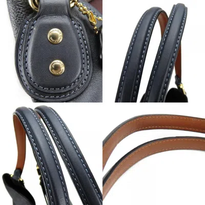 Pre-owned Coach Dark Gray Gray Brown Leather Pvc Tote Bag ()