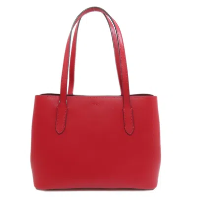 Pre-owned Coach Red Color Leather Tote Bag ()