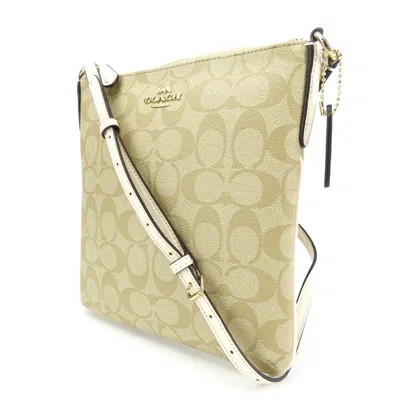 Pre-owned Coach Signature Beige Off-white Pvc Leather Shoulder Bag ()