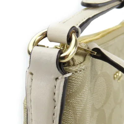 Pre-owned Coach Signature Beige Off-white Pvc Leather Shoulder Bag ()