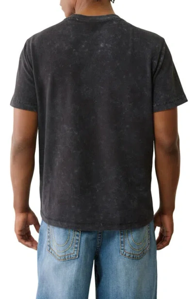 True Religion Short Sleeve Pique Henley Shirt In Black