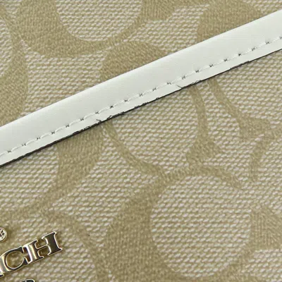 Pre-owned Coach Signature Beige White Pvc Leather Shoulder Bag ()