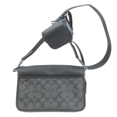 Pre-owned Coach Signature Black Pvc Shoulder Bag ()