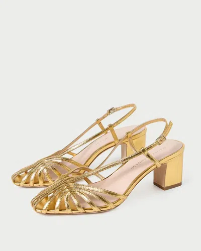 Loeffler Randall Priscilla Gold Lattice Heeled Sandal