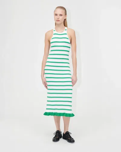 Stine Goya Ruffle Tank Dress In Green