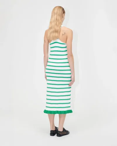Stine Goya Ruffle Tank Dress In Green