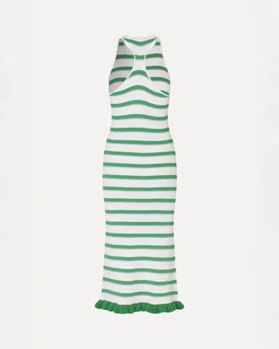 Stine Goya Ruffle Tank Dress In Green