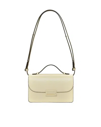 Victoria Beckham Tonal Mini Dorian Bag In Ivory Smooth Leather In White